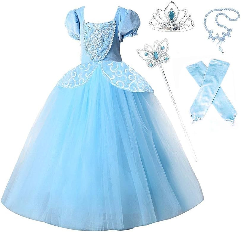Princess Cinderella Special Edition Blue Party Deluxe Costume Dress-Up Set | Amazon (US)