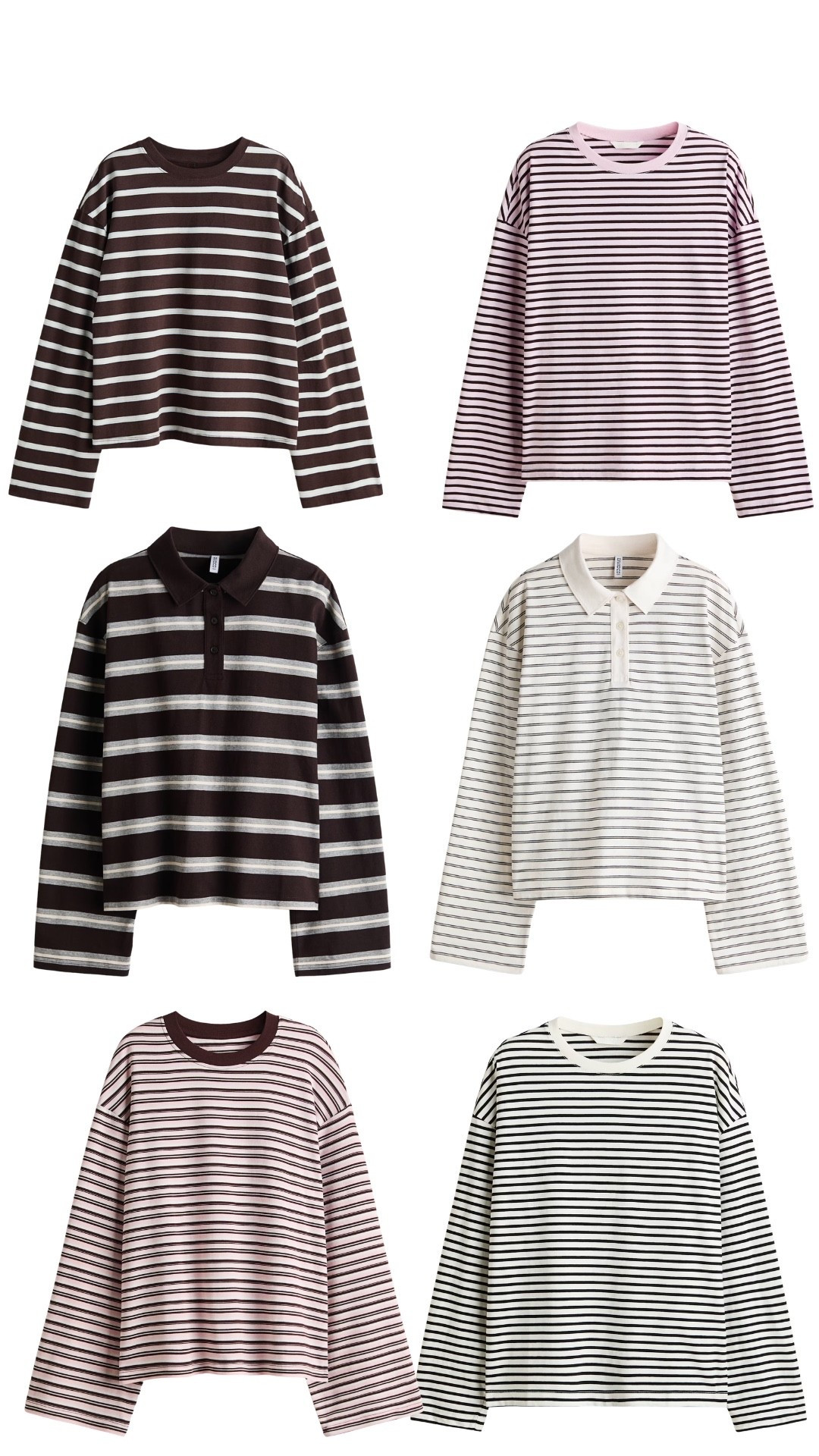 H&M cotton long sleeve oversized loose shirts