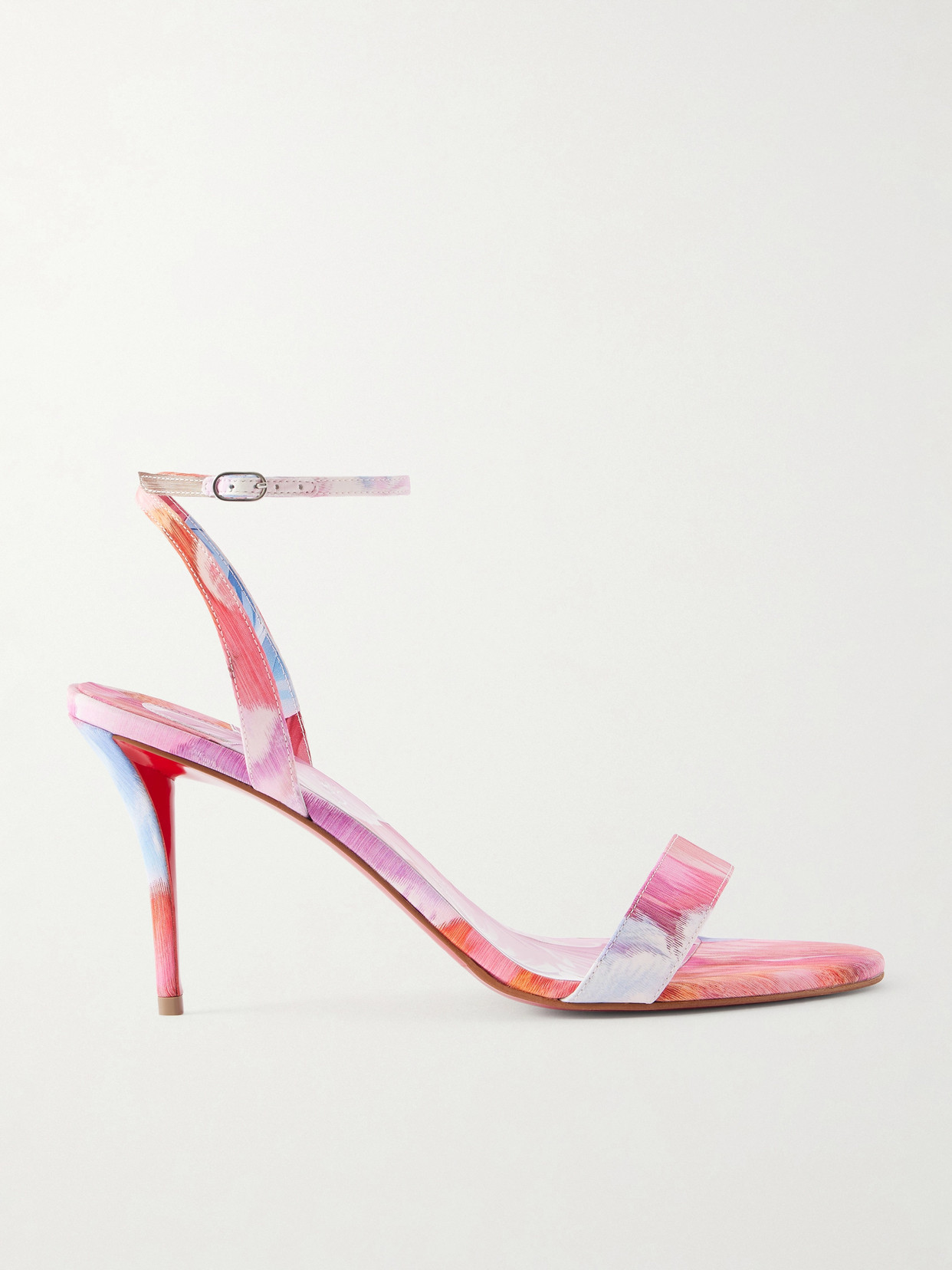 Christian Louboutin - Miss Z 80 Floral-print Crepe De Chine Sandals - Multi | NET-A-PORTER (US)
