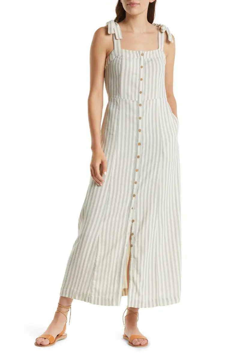 Faherty Tie Strap Organic Cotton Midi Dress | Nordstrom | Nordstrom