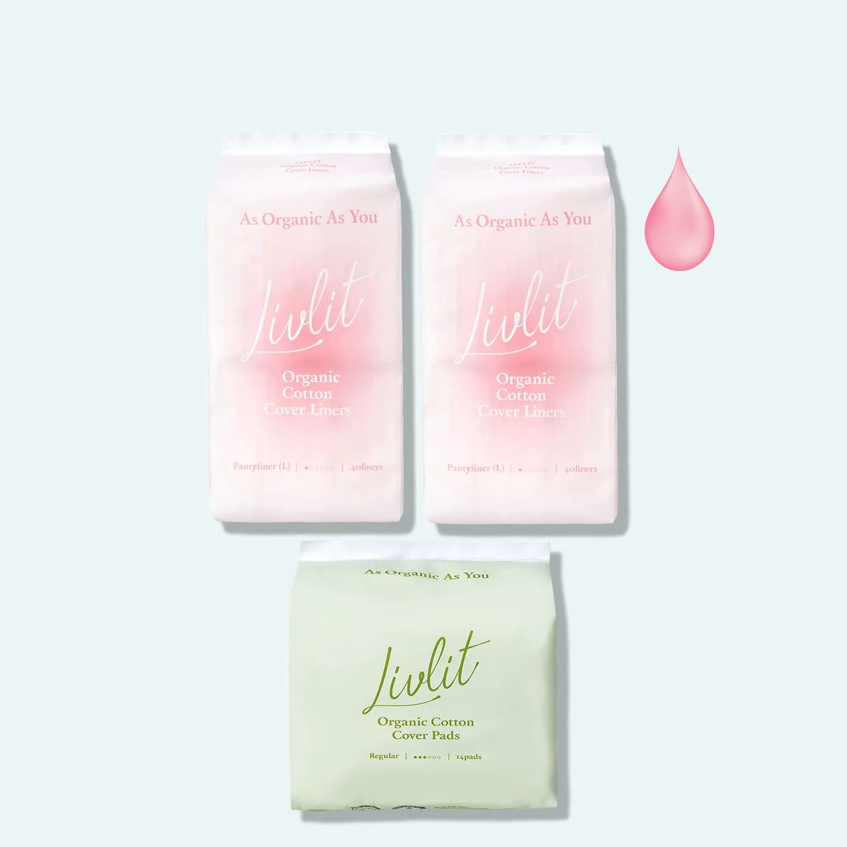 LIVLIT I Light Flow Set, 100% Organic Cotton, Zero Chemical (No SAP) | LIVLIT
