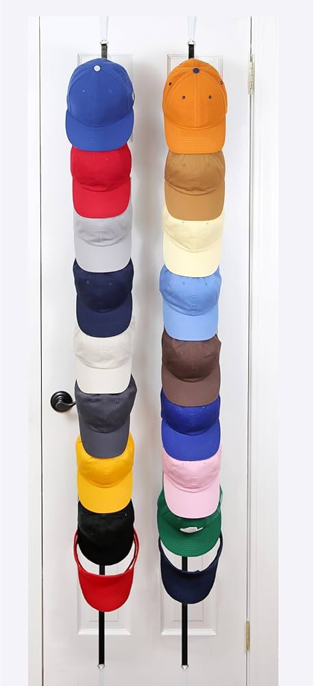Perfect Curve CapRack | Over-The-Door Hat Organizer for Baseball Caps | 2 Straps, Holds 18-36 Adj... | Amazon (US)