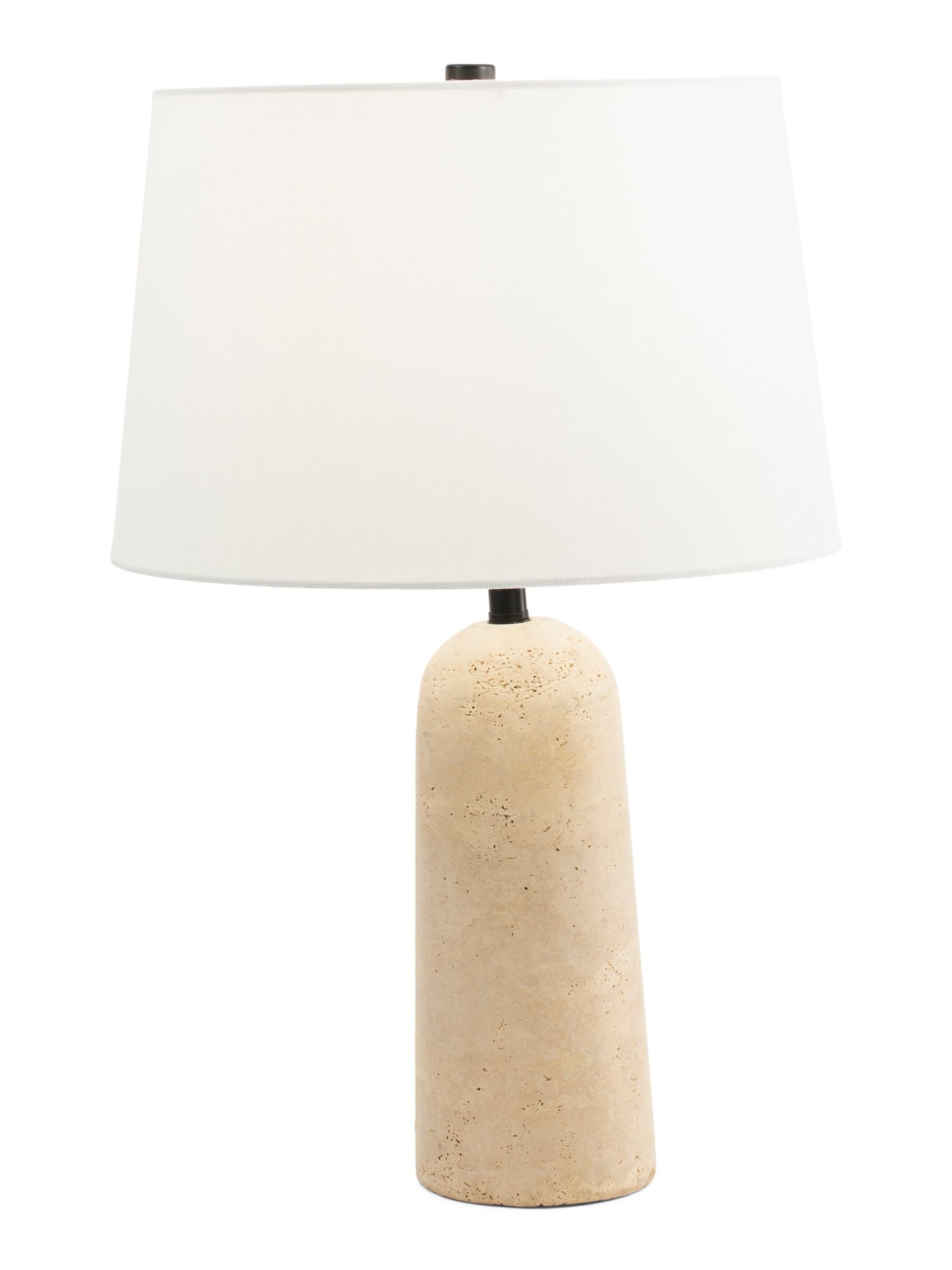 22in Round Travertine Agate Table Lamp | Marshalls