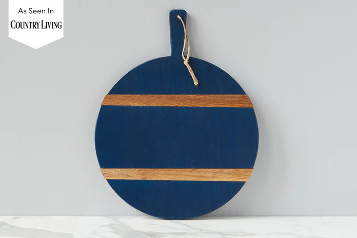 Mod Charcuterie Cheese Board, Medium Round, Navy Blue | etúHOME