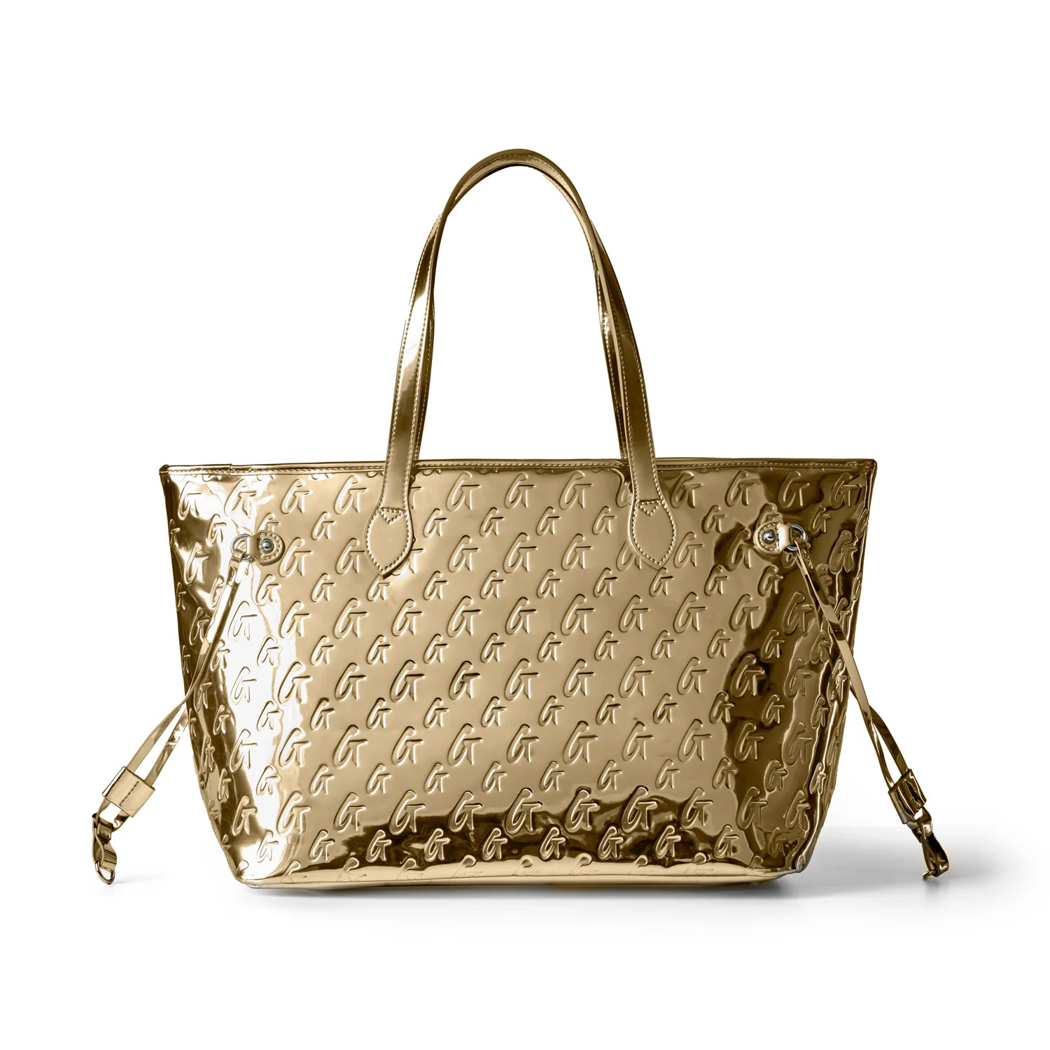 METALLIC MONOGRAM GLAM TOTE - METALLIC GOLD | Glam-Aholic Lifestyle