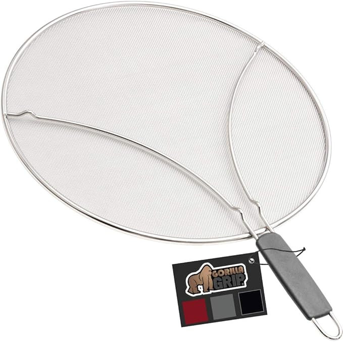 Gorilla Grip Premium Splatter Screen, 11.8 Inches, Splatter Screens for Frying Pan Shields Grease... | Amazon (US)