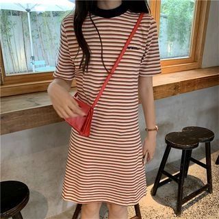 Short-Sleeve Striped T-Shirt Dress | YesStyle Global