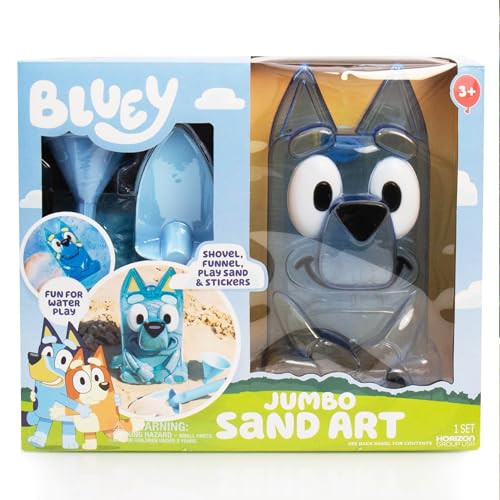 Bluey Jumbo Sand Art, Reusable Bluey Toys, Fill With Sand or Water, Includes Waterproof Bluey Doll, Kids Shovel and Funnel, Fun Sensory Toys For Kids, Great Toddler Activities, Toddler Travel Toys | Amazon (US)