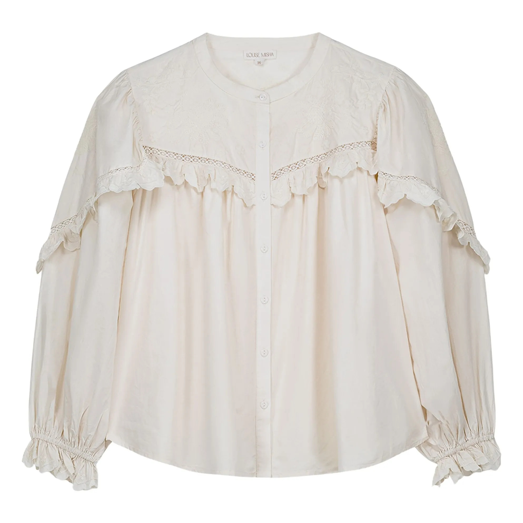 Noelianne Bluse Bio-Baumwollpopeline - Damenkollektion | Cremefarben | Smallable