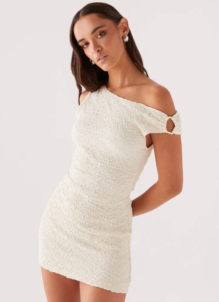 Farah Off Shoulder Mini Dress - White | Peppermayo (Global)