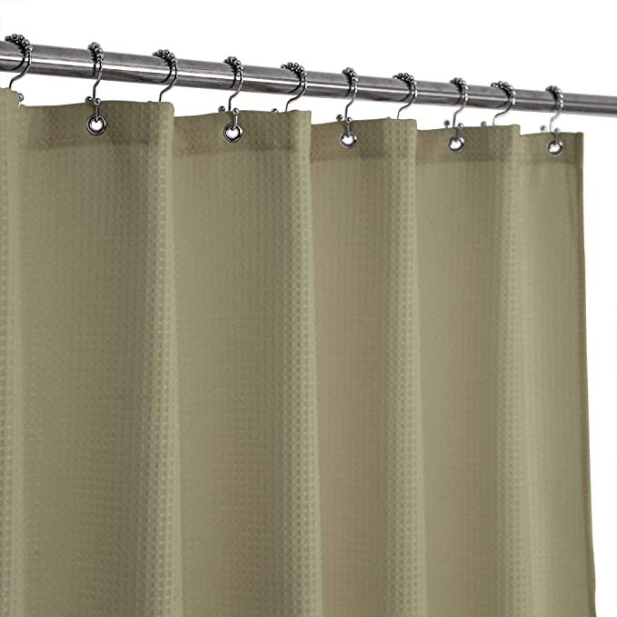 Extra-Long Waffle Weave Shower Curtain 71" W x 96" H - Hotel Luxury Spa, 230 GSM Heavy Weighted F... | Amazon (US)