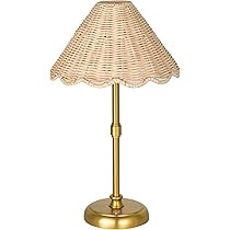 Cordless Boho Rattan Table lamp, 5200-mAh Rechargeable Battery, 3-level Brightness Dimmable, Buil... | Amazon (US)