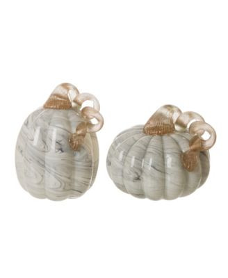 Glitzhome Marble Pumpkin, Set of 2 - Multi | Macy's