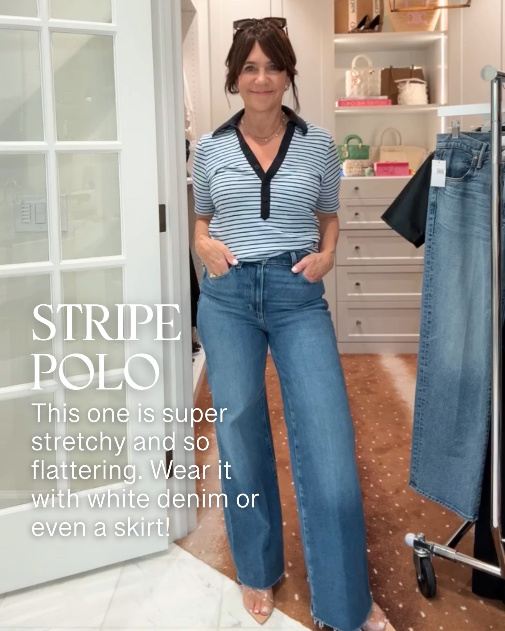 I’m obsessed with stripes this season! This polo is super stretchy and flattering. Wear it with a white jean or even a skirt!

#LTKOver40 #LTKSeasonal #LTKootd