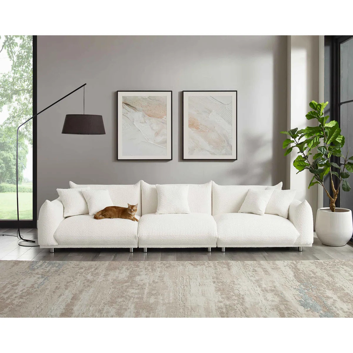 Amritha MINIMORE Modern Style 124.5"  Modular Sofa | Wayfair North America