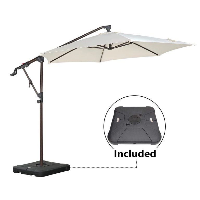 Patio Umbrella 10ft Offset Outdoor Cantilever Umbrella with Sand/Water Filled Umbrella Base inclu... | Walmart (US)