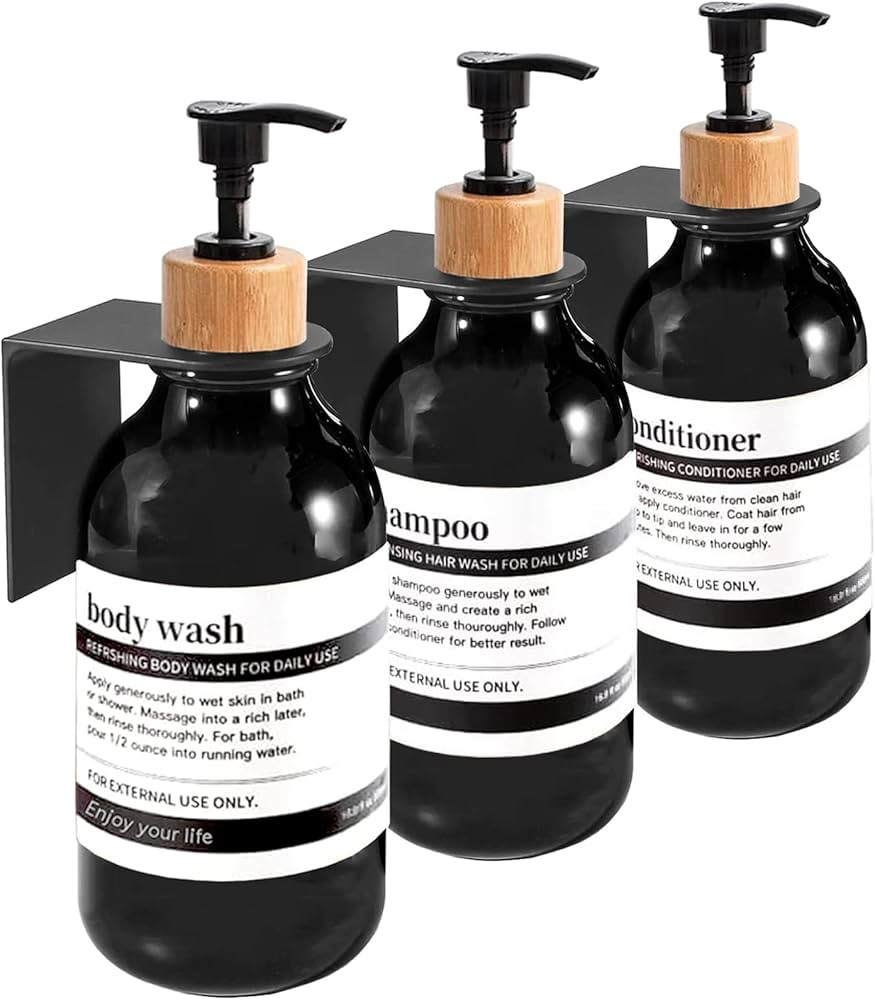 Shampoo Dispenser for Shower Wall - Drill Free Shower Soap Dispenser Wall Mount with Waterproof L... | Amazon (US)