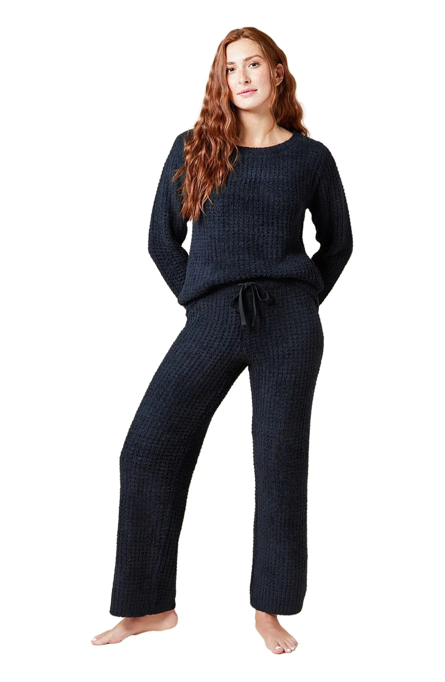 Waffle Marshmallow Boat Neck Lounge Set | Nordstrom