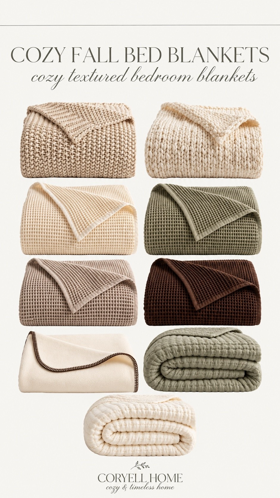 I’ve rounded up my favorite cozy, textured bed blankets and throws for the cozy seasons ahead because it’s not too far away! 🥰🤍 this is a simple way to bring texture into spaces without overwhelming the room and using muted colors. You could easily add in a patterned bed quilt to tie in with these, which is exactly what I will be doing this fall. Can’t wait to show you soon!!