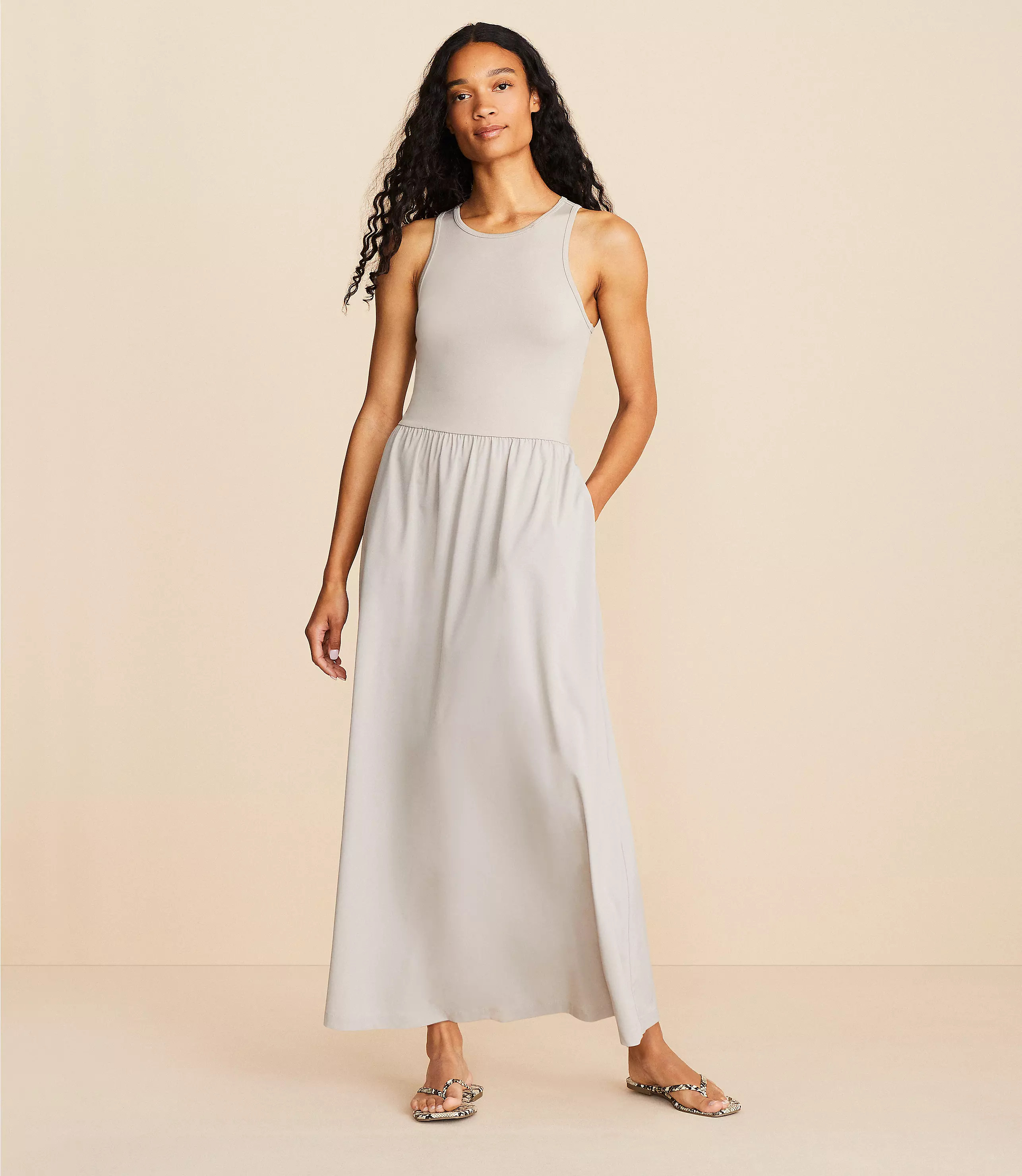 Lou & Grey Wanderweave Cutout Midi Dress | LOFT