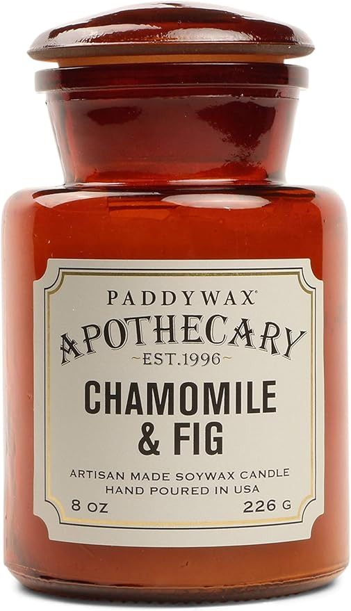 Paddywax Apothecary Artisan Hand-Poured Scented Candle, 8-Ounce, Chamomile & Fig | Amazon (US)