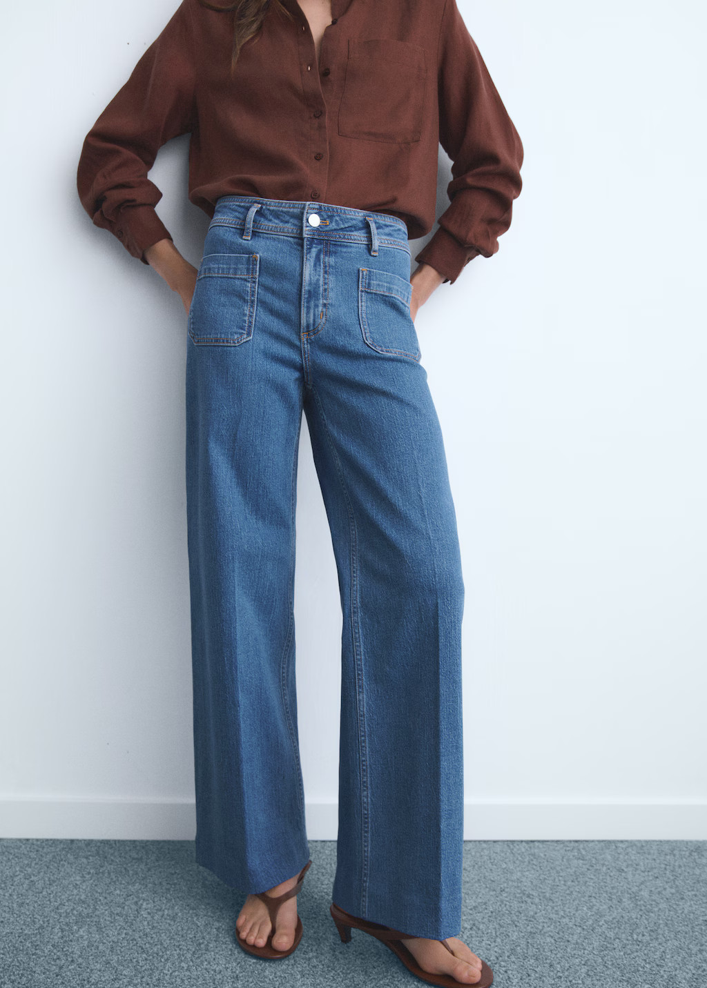 Wide leg jeans with pockets - Women | MANGO USA | Mango (US/MX/AU)