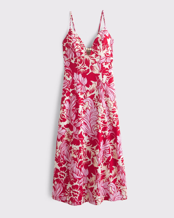 Women's Beaded Flowy Midi Dress | Women's Clearance | Abercrombie.com | Abercrombie & Fitch (US)