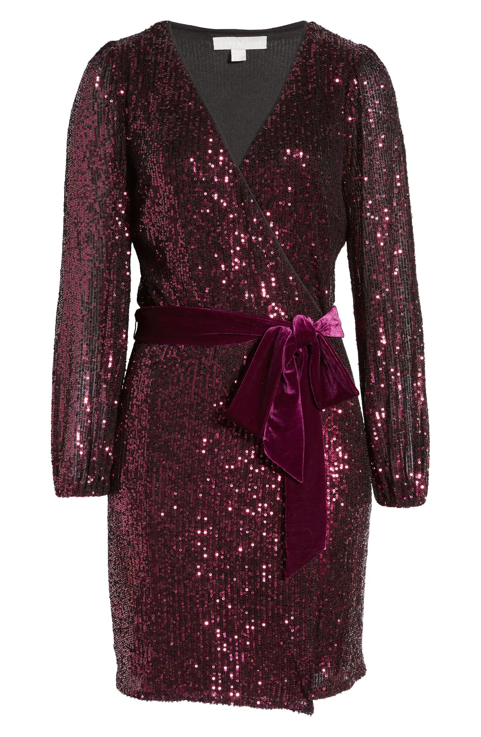 Sequin Long Sleeve Minidress | Nordstrom