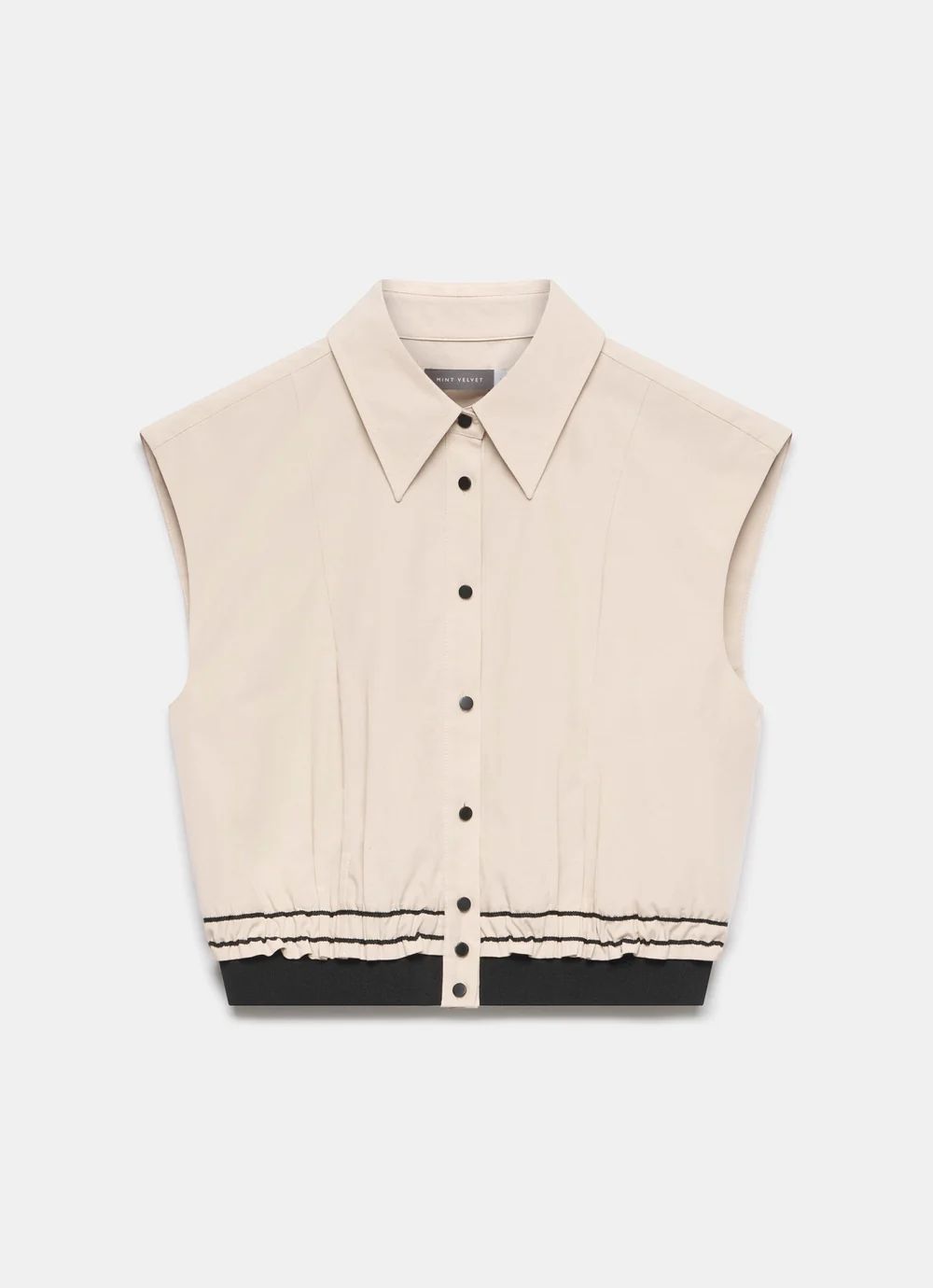 Neutral Cropped Shirt | Mint Velvet