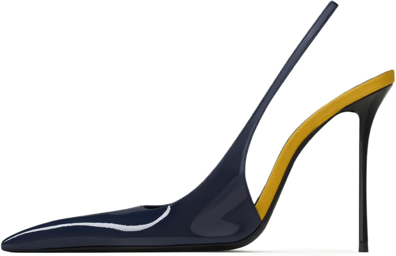 Slingback Heels for Women Pointed Close Toe Kitten Heels Patent Pumps Dress Party Comfy Stiletto ... | Amazon (US)