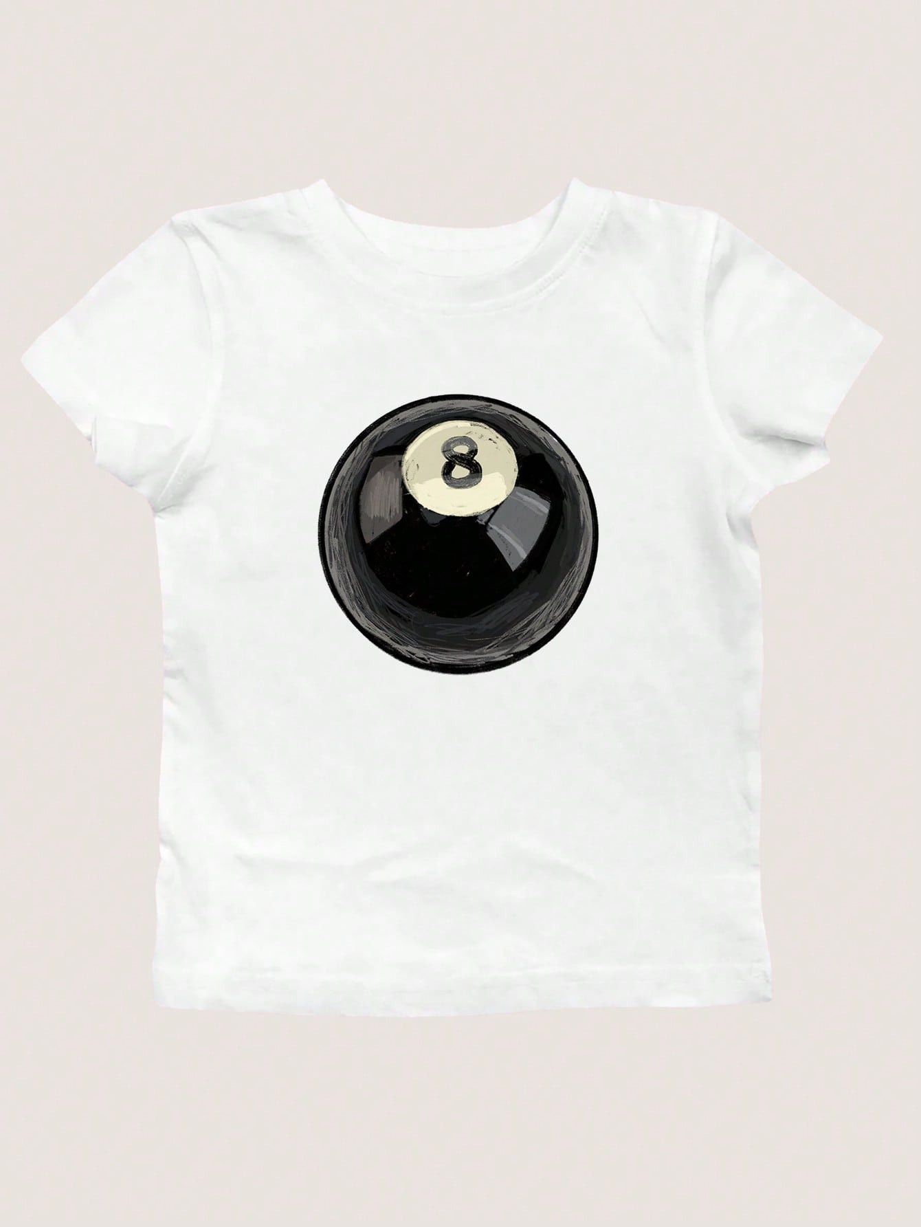Women's No.8 Ball Print Round Neck Short Sleeve T-Shirt | SHEIN