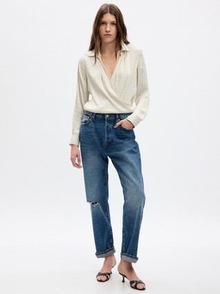 Satin Wrap Bodysuit | Gap (US)