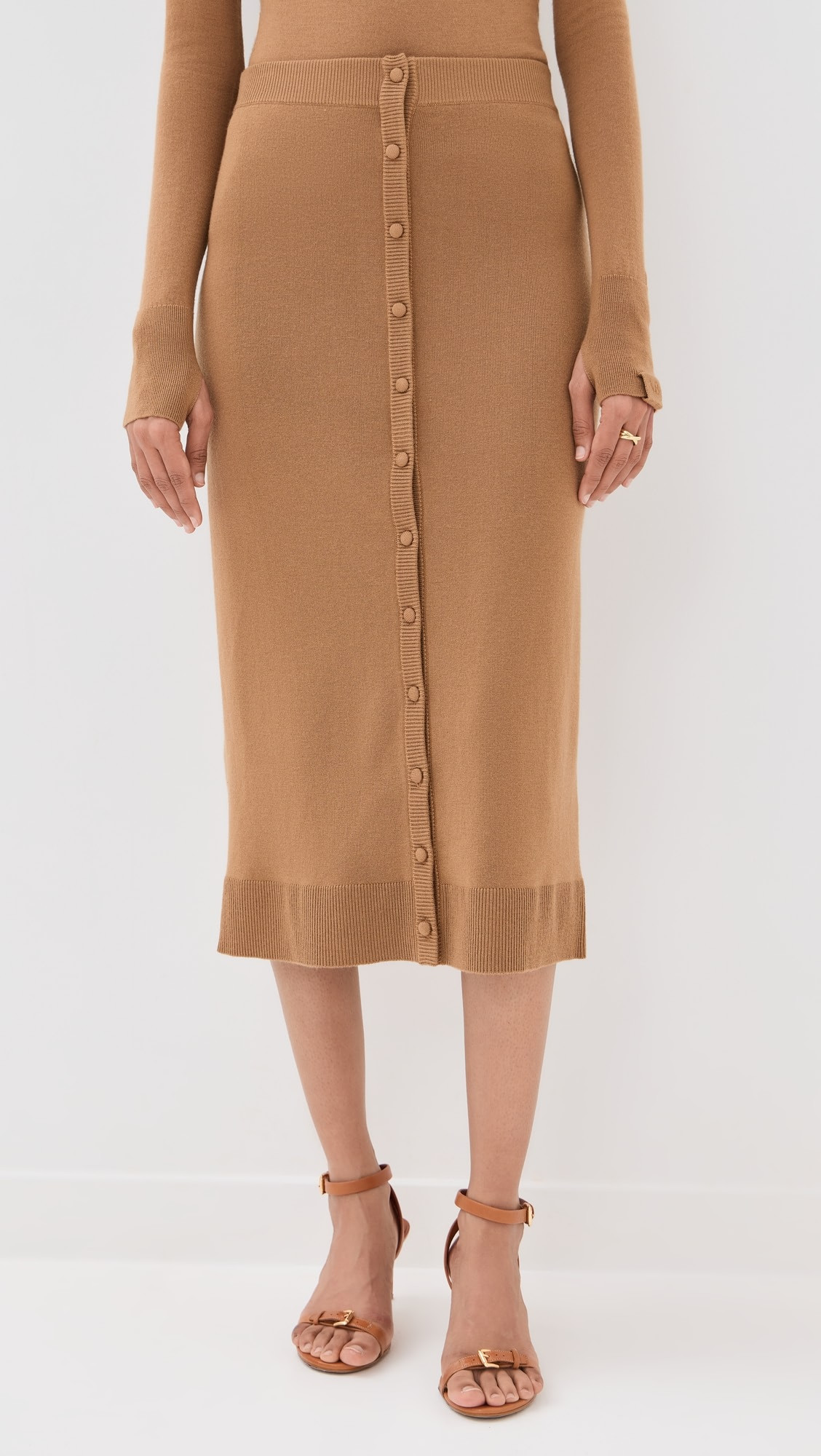 Button Detail Midi Skirt | Shopbop