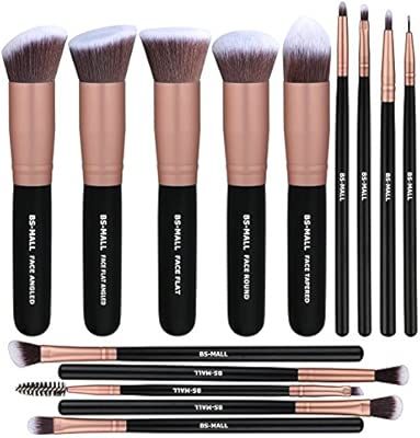 BS-MALL Makeup Brushes Premium Synthetic Foundation Powder Concealers Eye Shadows Makeup 14 Pcs B... | Amazon (US)