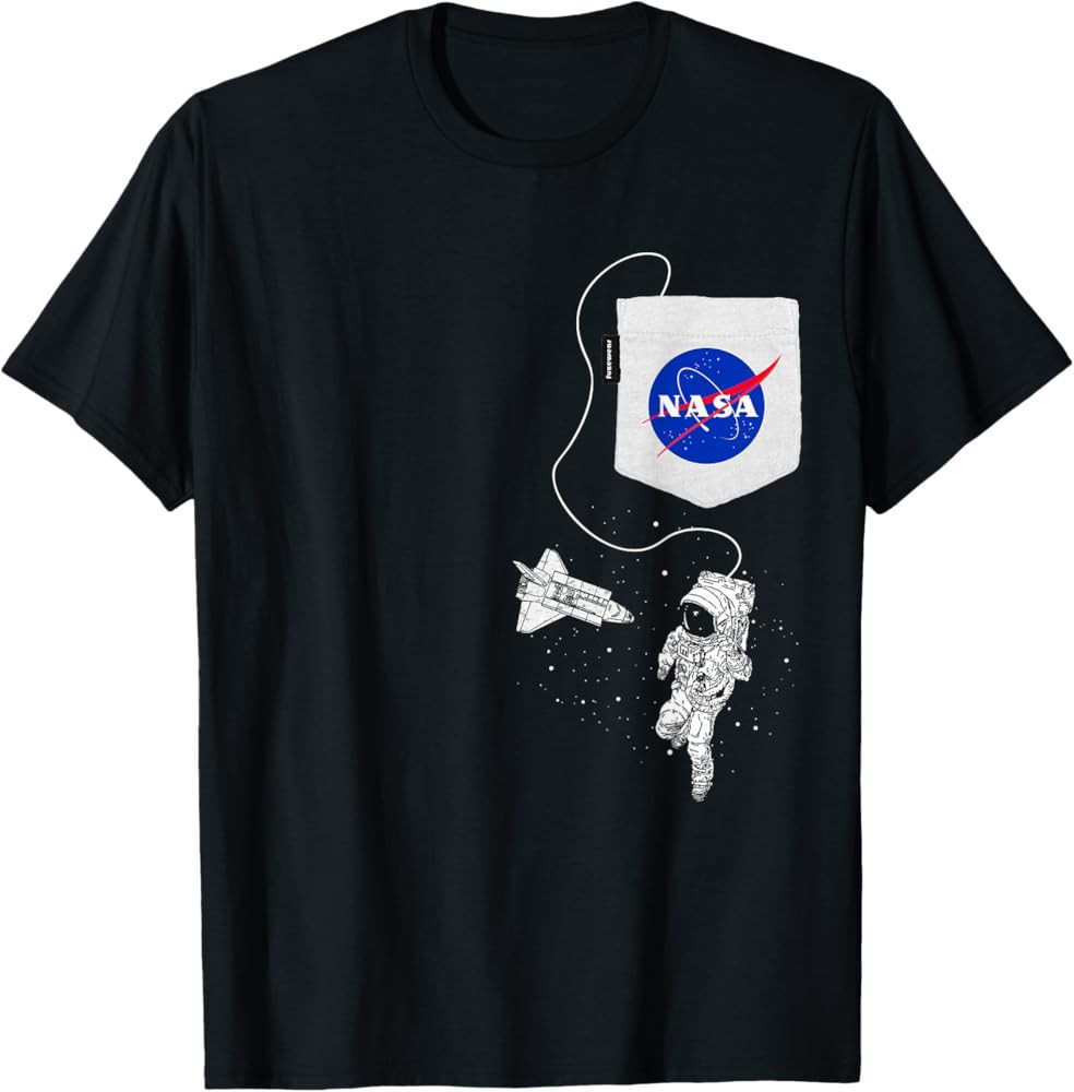 NASA Faux Pocket Astronaut Space Shuttle in Space T-Shirt | Amazon (US)