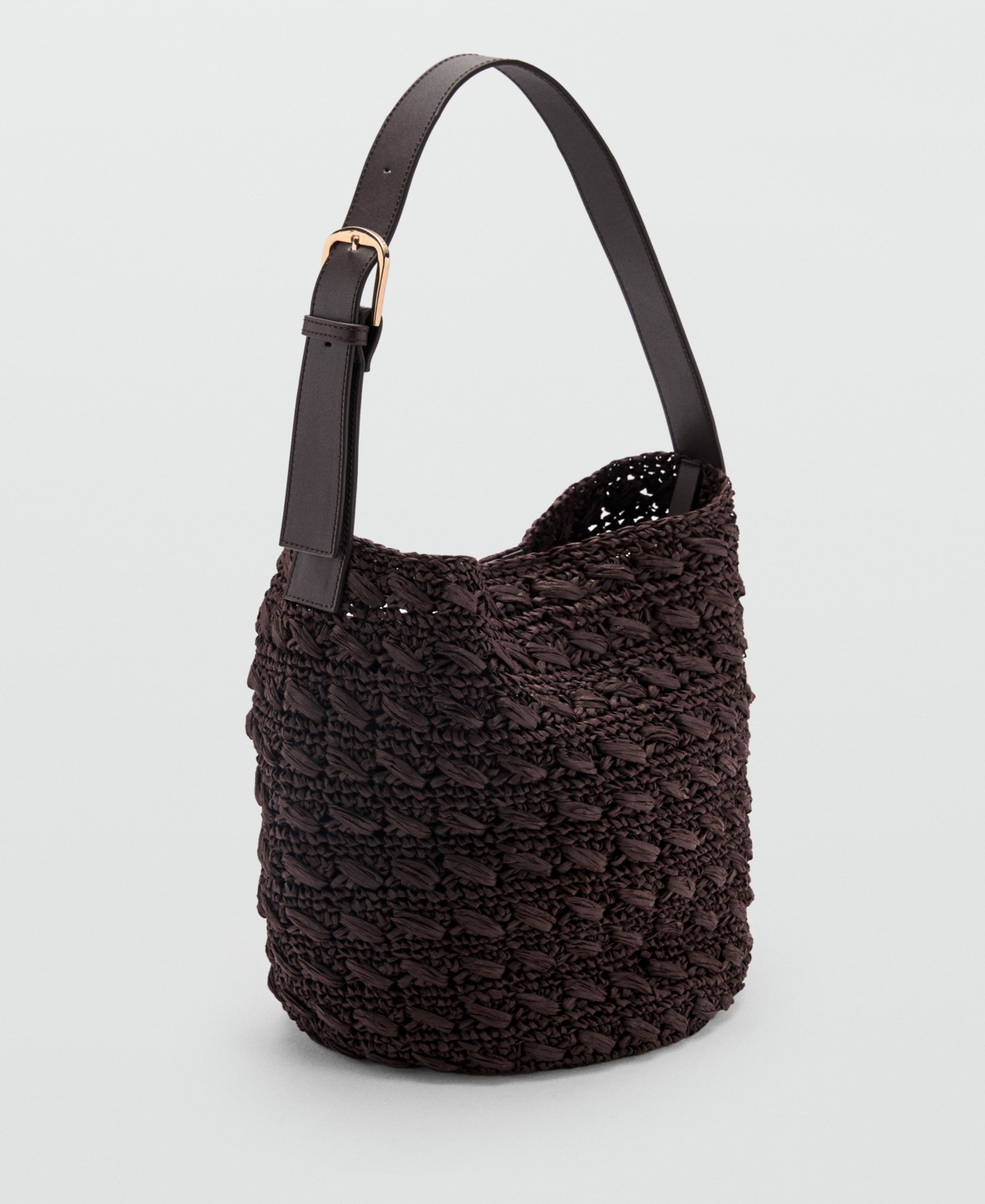 Mango Women's Natural Fiber Shopper Bag - Chocolate | Macy's