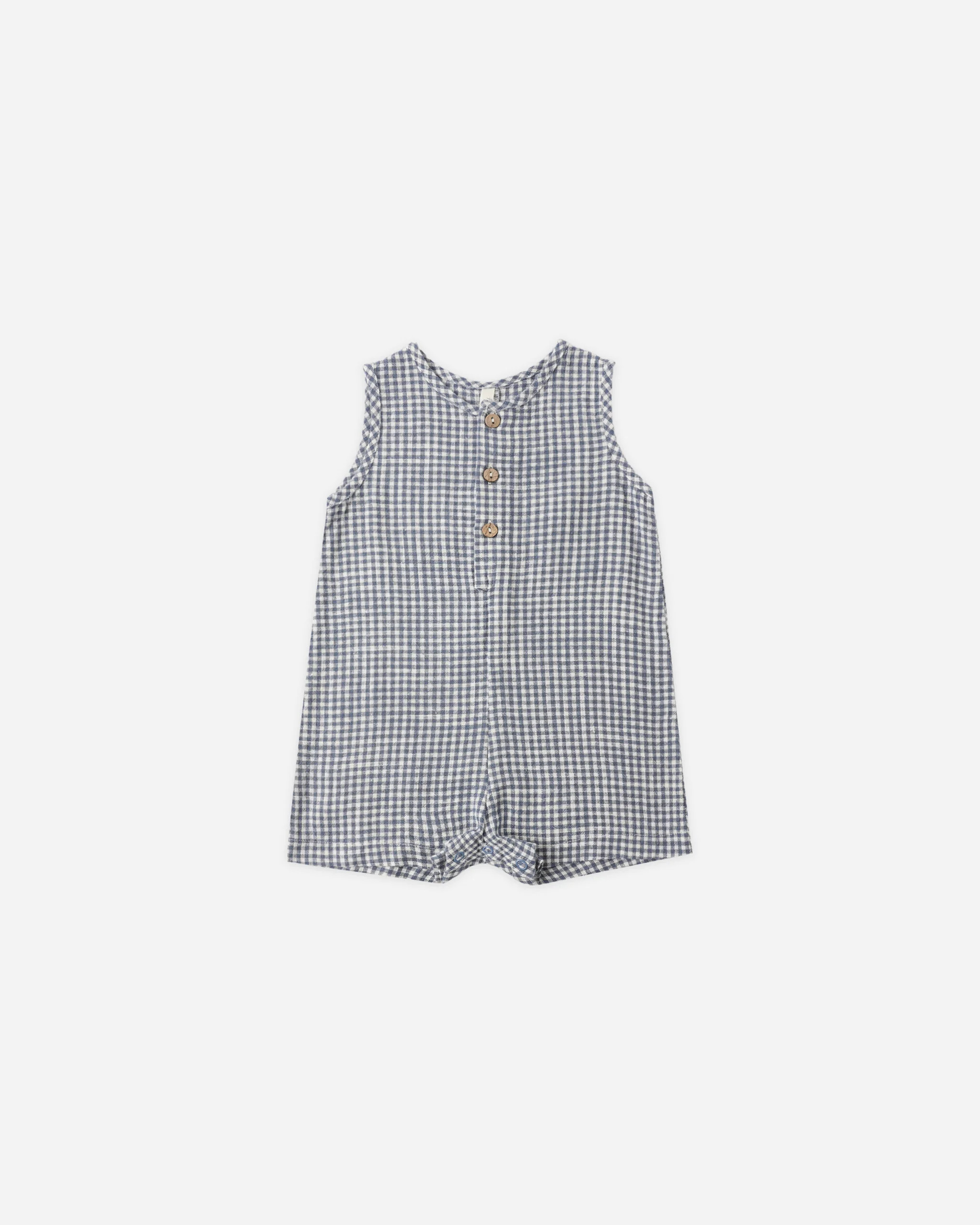 Maverick Romper Marine Gingham | Rylee + Cru