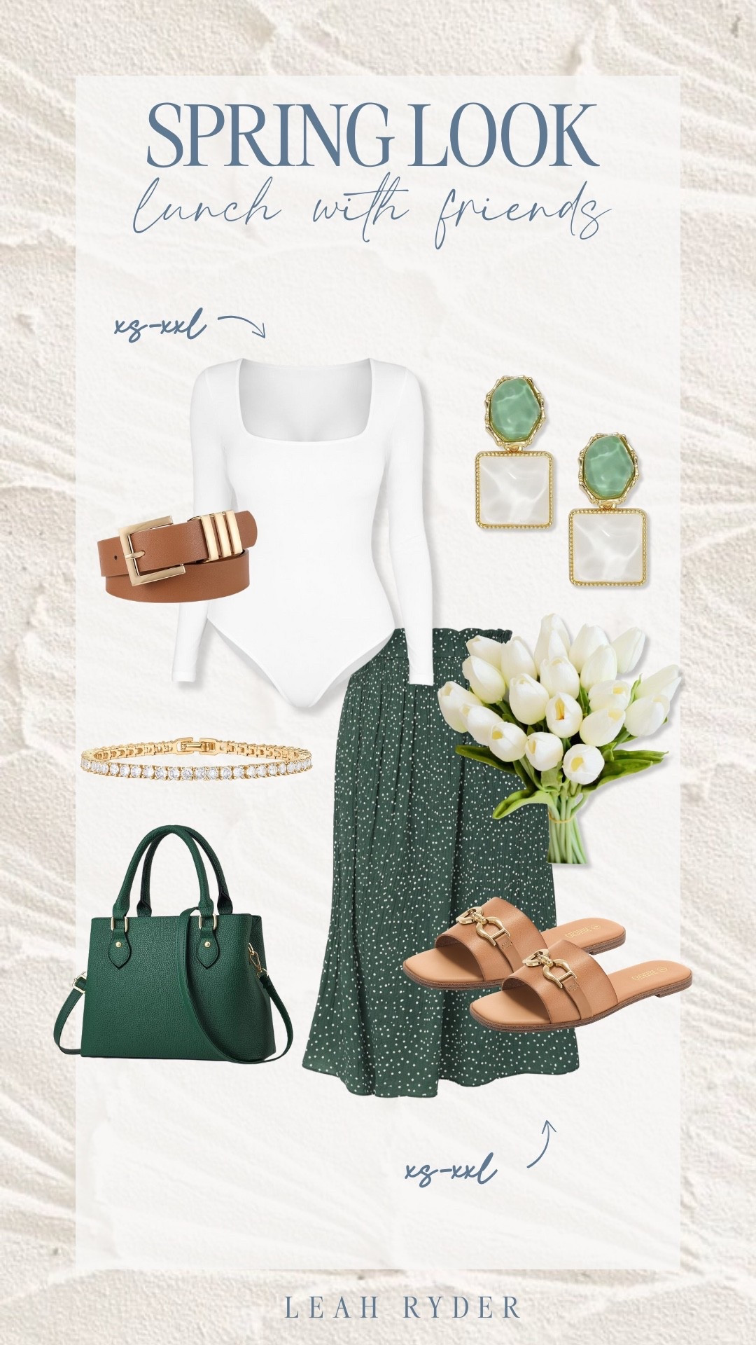 This spring look is perfect for lunch with friends, brunch dates, or casual daytime plans. A fitted bodysuit paired with a flowy skirt creates a polished but comfortable outfit. Neutral accessories and soft colors make this look easy to rewear all season. These spring outfit ideas work well for everyday wear without feeling too dressy.


#LTKBeauty #LTKPlusSize #LTKmomlife