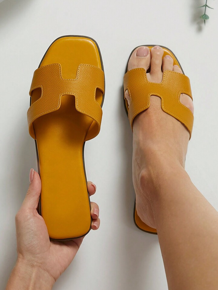 SHUZIA All-Time Bestseller Women's Luxe-Inspired Harness Cutout Open Toe Minimalist Palm Print Pu... | SHEIN