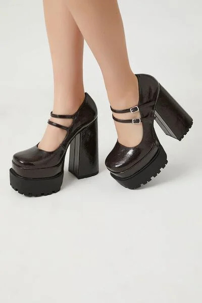 Faux Patent Leather Platform Pumps | Forever 21