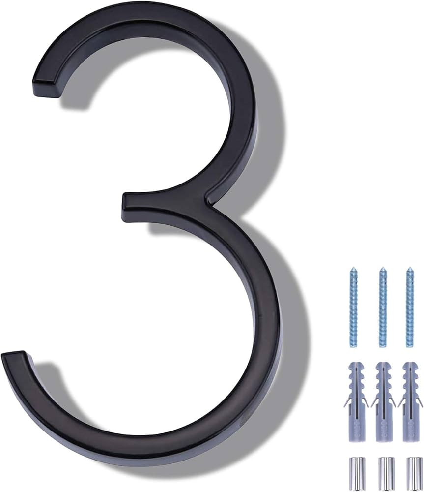 5 Inch Floating House Number 3, VONDERSO Black Metal Modern Outdoor Address Sign for Yard Street ... | Amazon (US)
