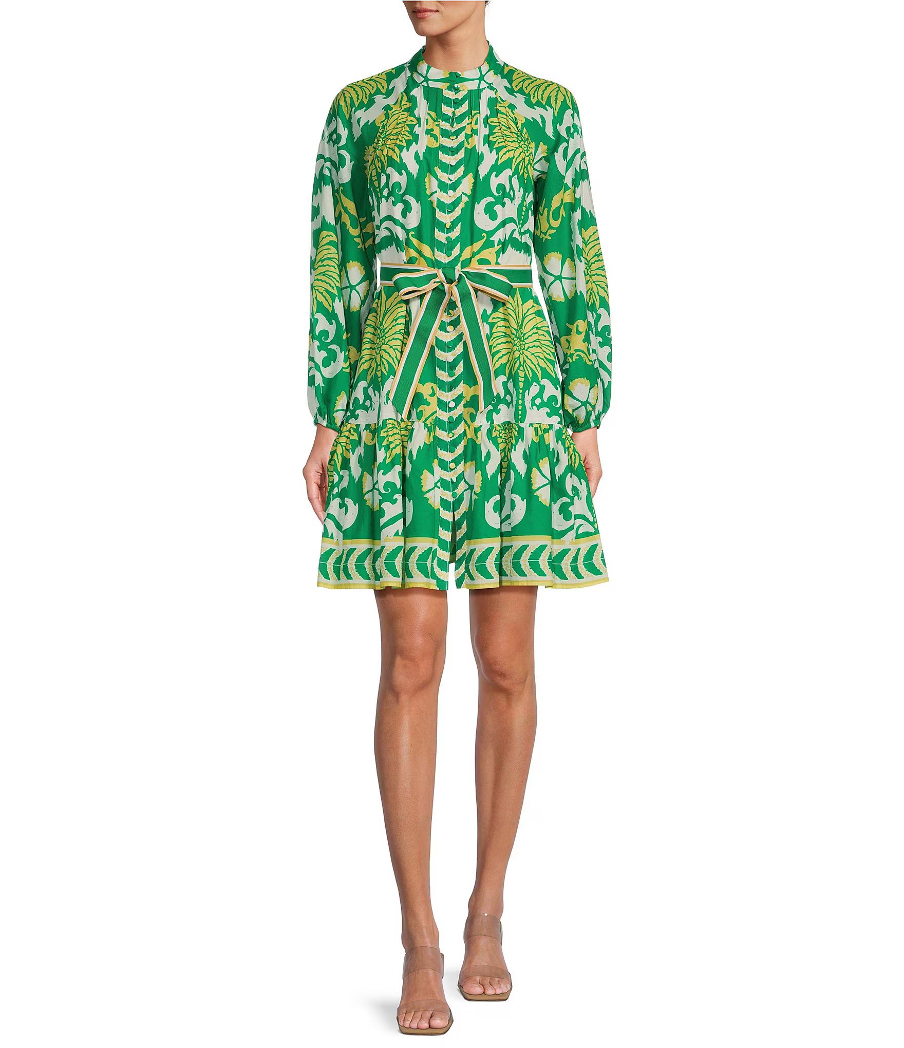 Antonio Melani Brynn Printed Voile Mock Neck Long Sleeve Shirt Dress | Dillard's | Dillard's