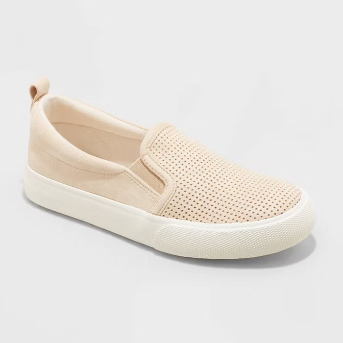 Girls' Odele Slip-On Apparel Sneakers - Cat & Jack™ Tan 1 | Target