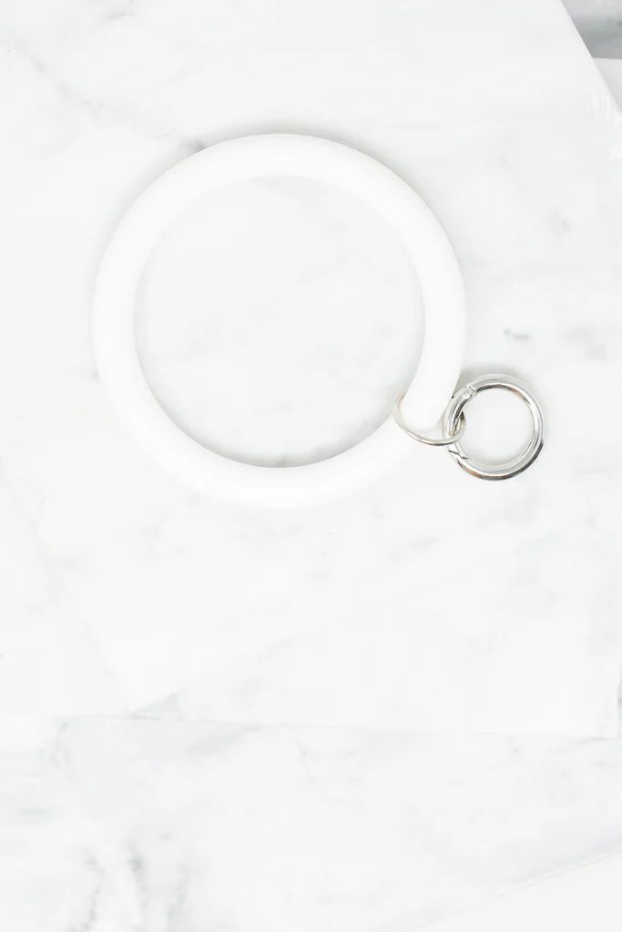 Here For The Fun White Bracelet Key Ring | The Mint Julep Boutique