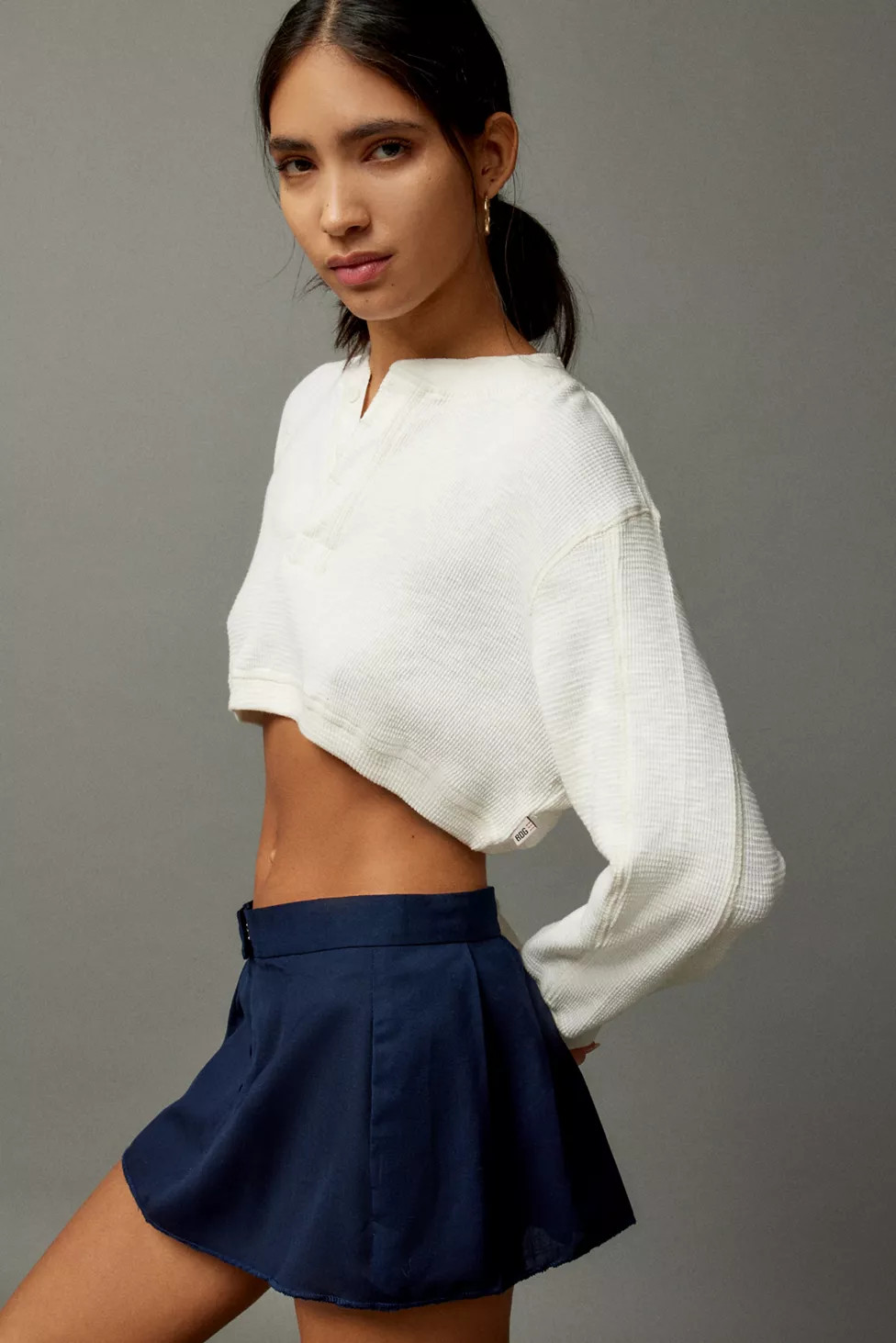 BDG Danny Cropped Henley Top | Urban Outfitters (US and RoW)