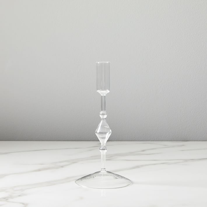 Paradiso Clear Glass Taper Holders - Clearance | West Elm (US)