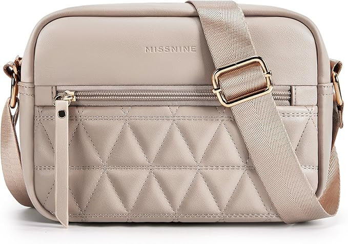 Missnine Small Crossbody Purse Women Quilted Crossbody Bags Soft Leather Shoulder Handbags with A... | Amazon (US)