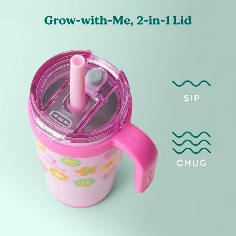 Reduce Coldee Kids Tumbler with Spill-Proof Straw & Handle. Insulated Stainless Steel 18 oz, Smil... | Walmart (US)