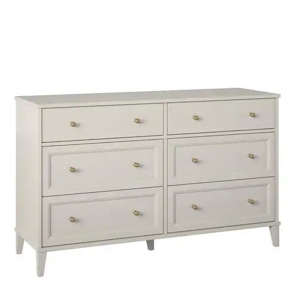 Ameriwood Home Monticello Wide 6 Drawer Dresser - Taupe | Bed Bath & Beyond