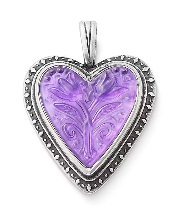 Sculpted Hearts and Tulips Purple Doublet Pendant | Dillards